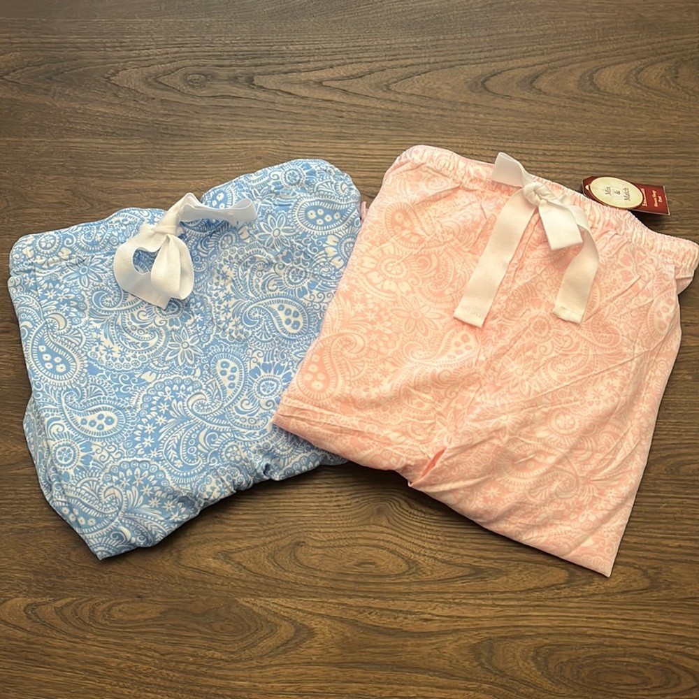2pr Ruffle hem sleep pants